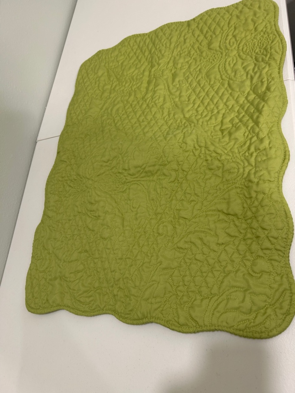 Quilted Sham Pillow Cover in Olive Green